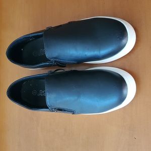 Leather slip ons
